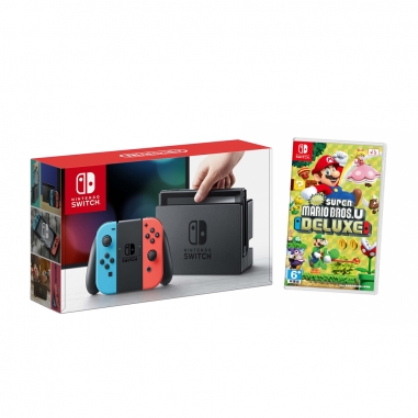 Nintendo任天堂 任天堂SWITCH主機+超級瑪利兄弟U遊戲片