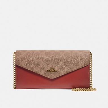 Coach蔻馳(精品) 信封鍊帶長夾