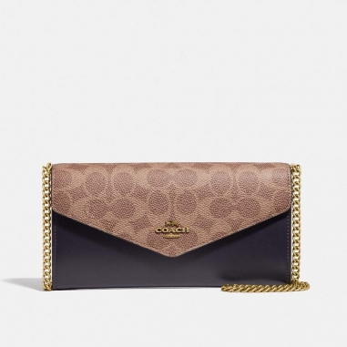 Coach蔻馳(精品) 信封鍊帶長夾