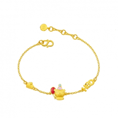 Ever Rich Jewelry昇恆昌珠寶 生日快樂黃金手鍊