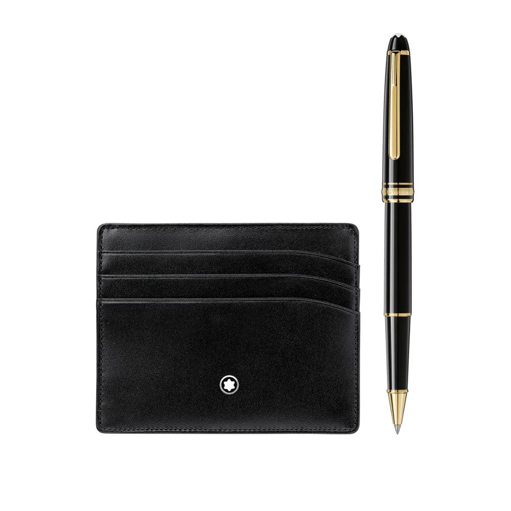 Montblanc 禮品組合-大班金質系列經典鋼珠筆及6卡式袖珍型卡夾