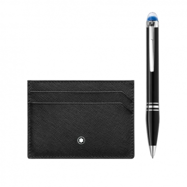 Montblanc萬寶龍(精品) 禮品組合-星際行者樹脂原子筆+匠心5卡式黑色卡夾
