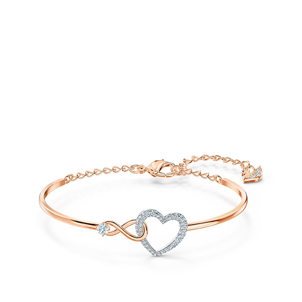 Swarovski Infinity玫瑰金手鐲 調轉