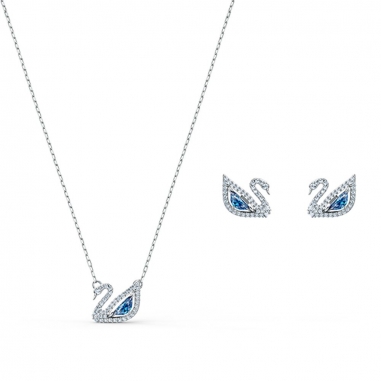 Swarovski施華洛世奇 DazzlingSwan銀耳墜組