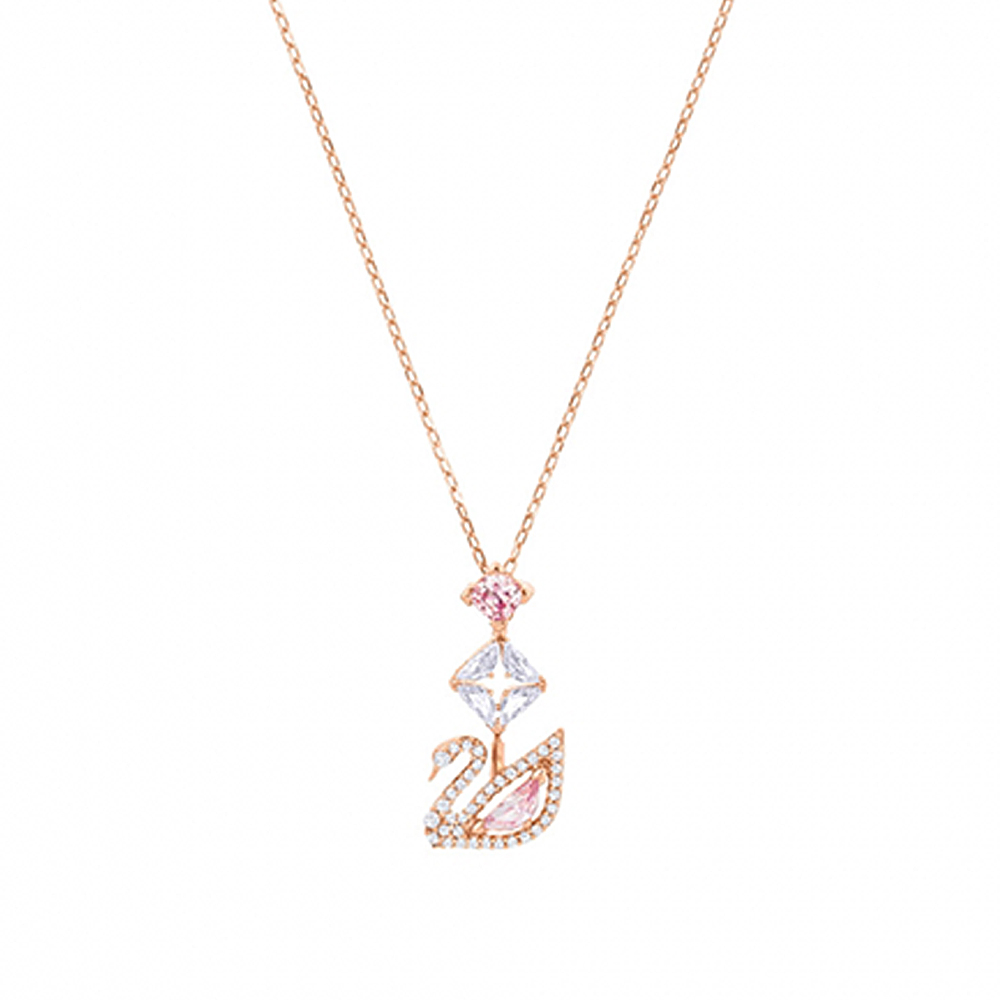Swarovski DazzlingSwan玫瑰金Y字鍊