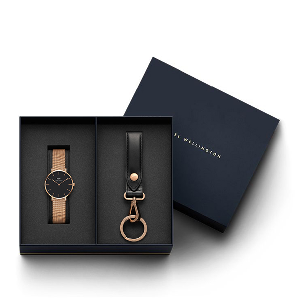 Daniel Wellington Petite Melrose 禮盒套組 腕錶+鑰匙圈