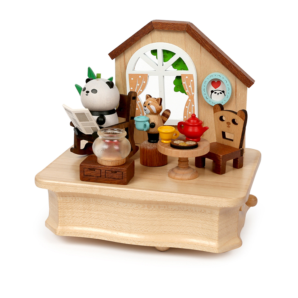 Jean Cultural 知音文創｜熊貓生活木製搖擺轉架音樂鈴