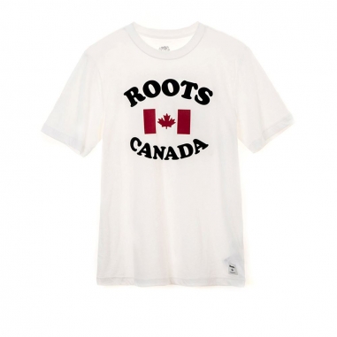 RootsRoots 撞色植絨楓葉短袖T恤