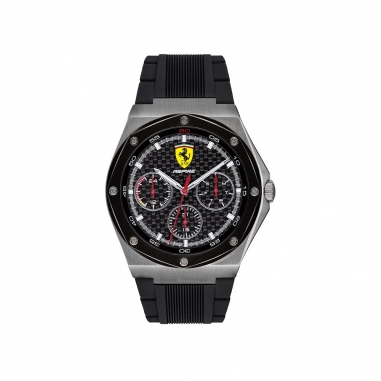 SCUDERIA FERRARI法拉利 法拉利 Aspire 黑色矽膠錶帶男士多功能手錶
