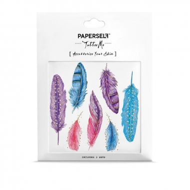 PAPERSELFPAPERSELF 刺青貼紙 彩色羽毛