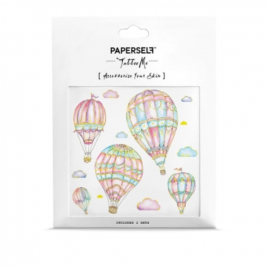 PAPERSELFPAPERSELF 刺青貼紙 粉紅熱氣球