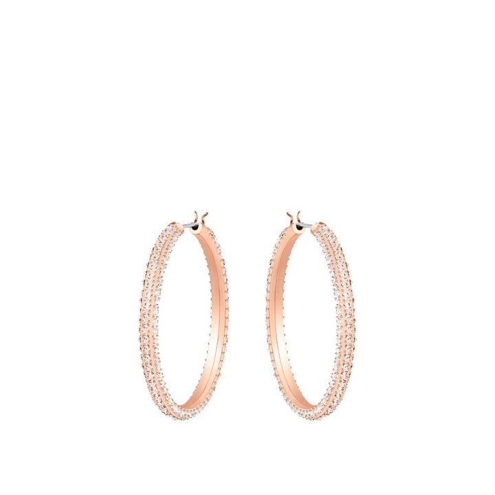 STONE:PE HOOP HOOP SILK/ROSStone密鑲圈形RG耳環