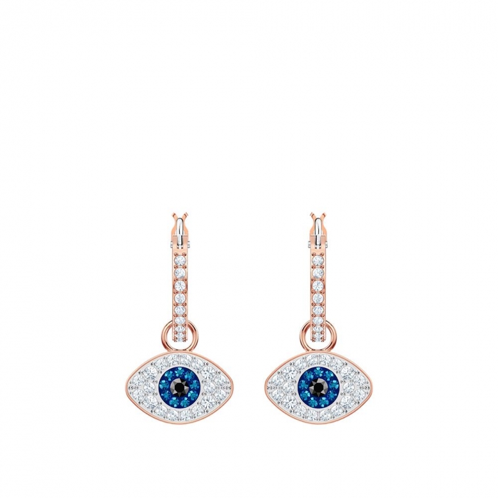 SYMBOLIC ROSE GOLD EVIL EYE MINI HOOP EARRINGSDuo 惡魔之眼RG耳環