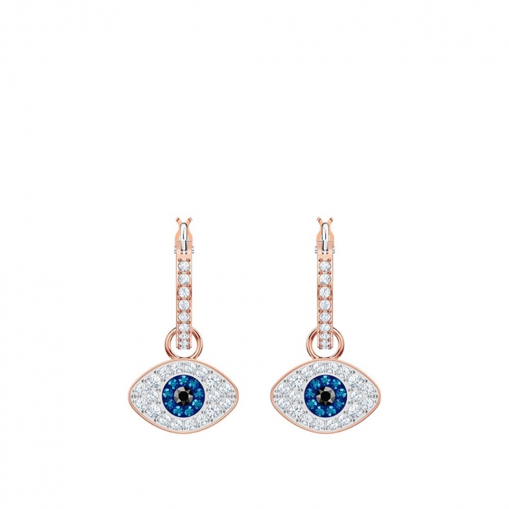 SYMBOLIC ROSE GOLD EVIL EYE MINI HOOP EARRINGSDuo 惡魔之眼RG耳環