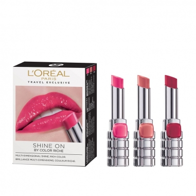 L'Oreal Paris巴黎萊雅 紛澤溢彩釉光唇膏特惠組