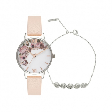 Olivia BurtonOlivia Burton Enchanted花面粉錶+手鍊組