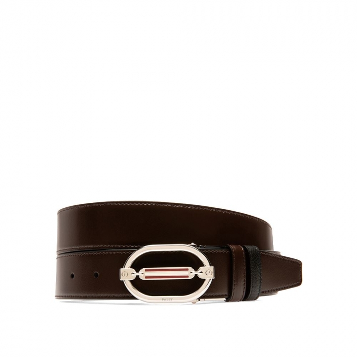 Leather Adjustable & Reversible 35mm Belt In Brown & BlackCASUAL皮帶